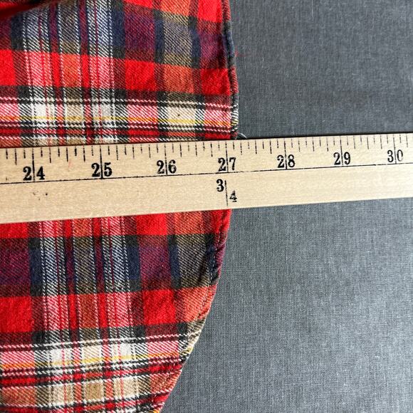 Vintage The Men's Shop Shirt Mens Large Red Plaid‎ Flannel Button Up Lumberjack - Picture 6 of 7
